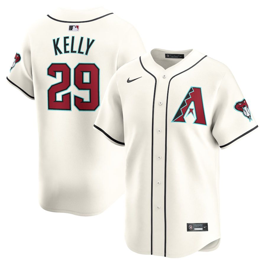 Men Arizona Diamondback #29 Merrill Kelly Nike White Home Limited Player MLB Jersey